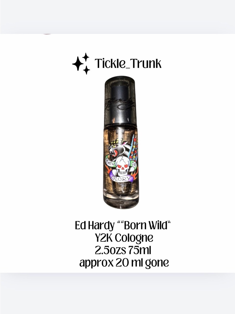 Ed Hardy Born Wild Cologne Spray 2010 ish Aprox 55ml left EUC